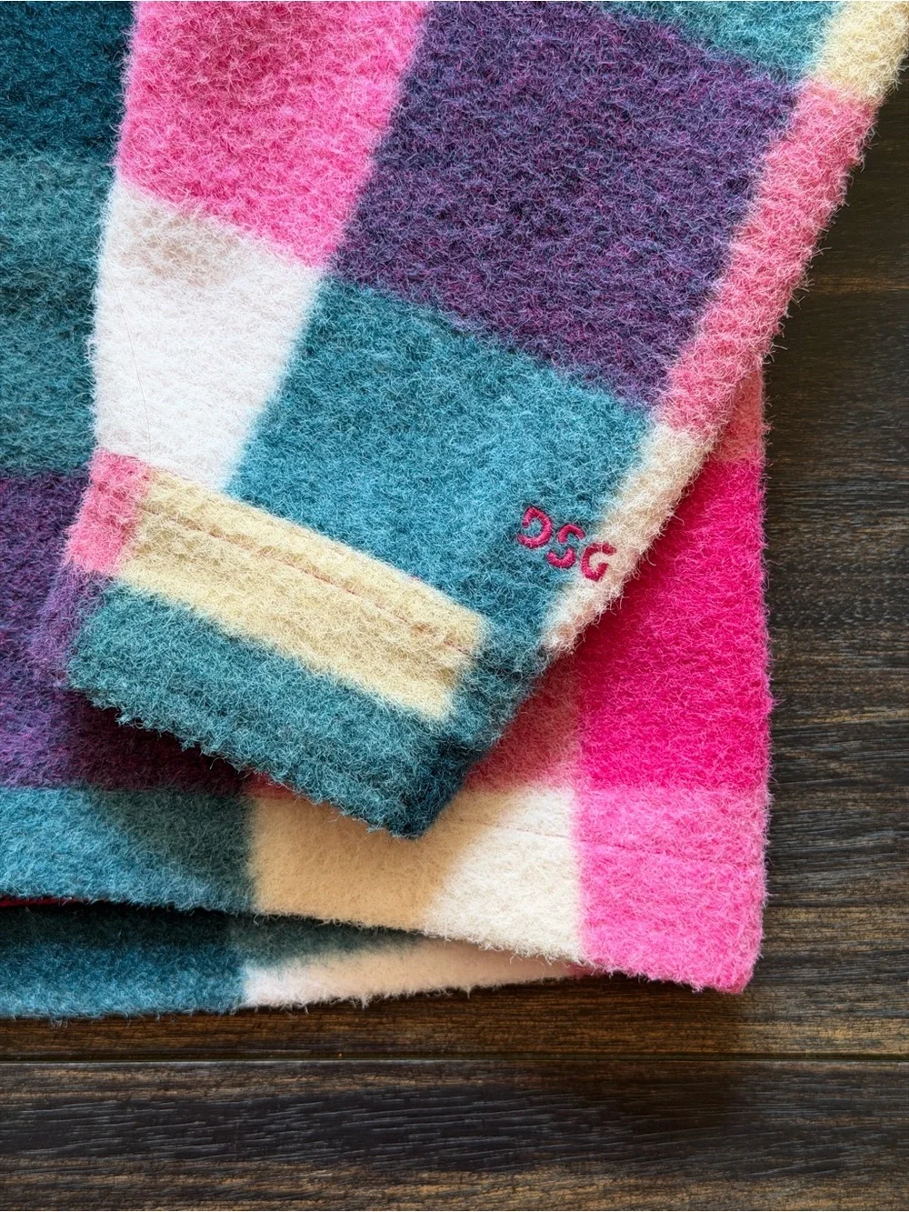 DSG Colorblock Plaid Shacket in Pink, Teal, Green, Cream, Purple, Girls M